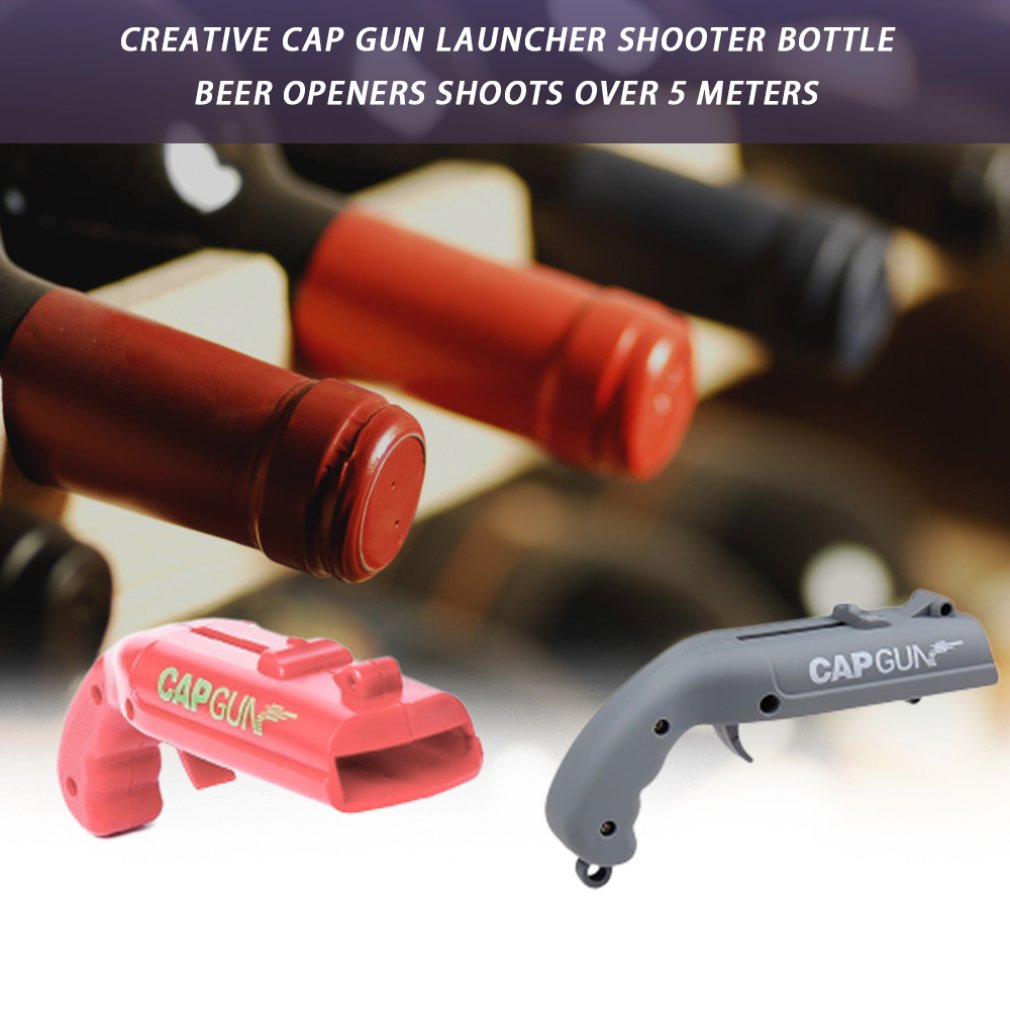 Cap Gun Launcher Shooter Bottle Opener Beer Openers Shoots Over 5 Meters Portable Durable Beer Bottle Opener