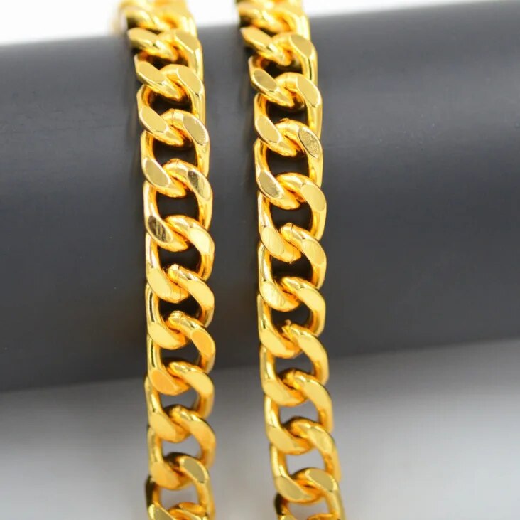 Collar clásico de cadena con cierre suave de para mujer, Collar de Color dorado, eslabón grueso, joyería Grunge, Steampunk para hombre