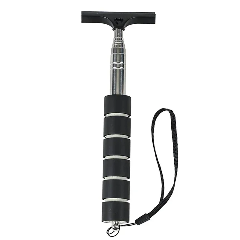 1/2 Pcs Rearview Mirror Wiper Telescopic Handle Rubber Scraper Cleaning Tool Car Rearview Mirror Wiper: WHITE / 14Inches 350mm