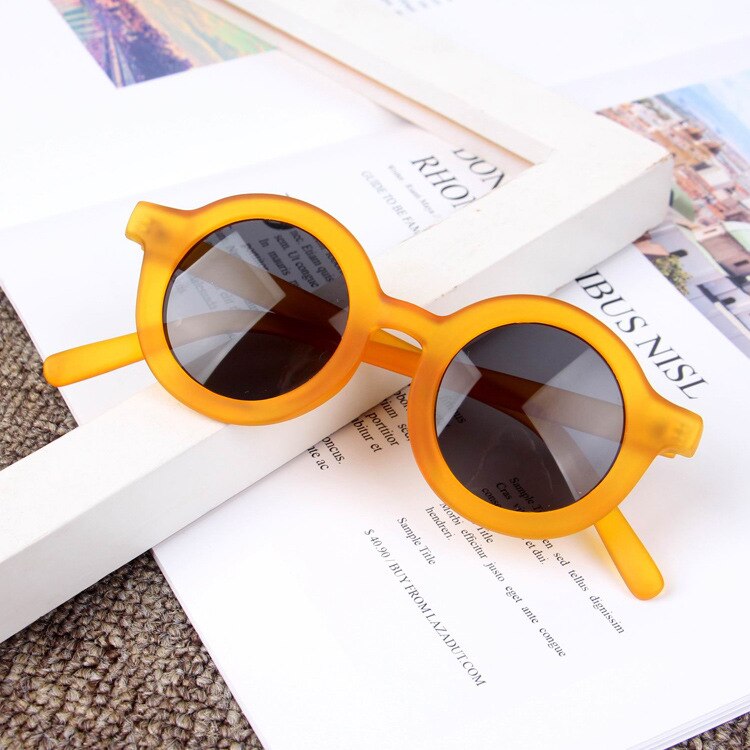 Zomer Mode Retro Ronde Kids Zonnebril Anti Uv Beschermende Zuigeling Silicone Veiligheid Bril Voor Kinderen Meisjes Jongens Brillen: Licht Groen