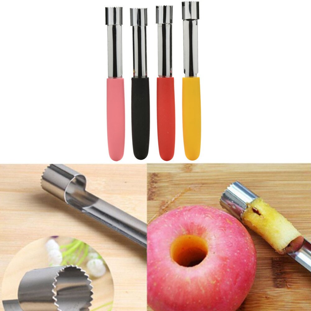 Rustfritt stål lett vri kjernefjerner frukt eple utjerner pitter cutter slicer frukt kniv redskap kjøkken dingser verktøy