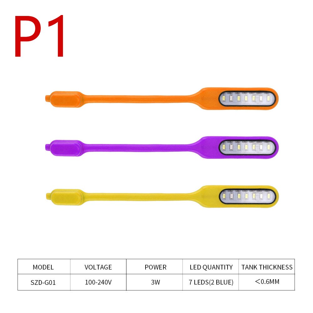 Lámpara LED para acuario, luces con Clip de fijación magnética, giratorio de 360 grados, USB, 3W: SZD-G01-P1
