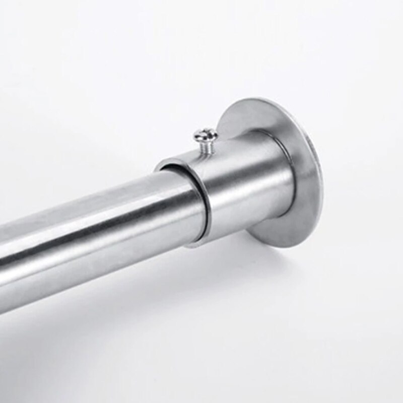 Stainless Steel Pole Socket Flange Rod Holder Wall Mount Pipe Bracket for Closet