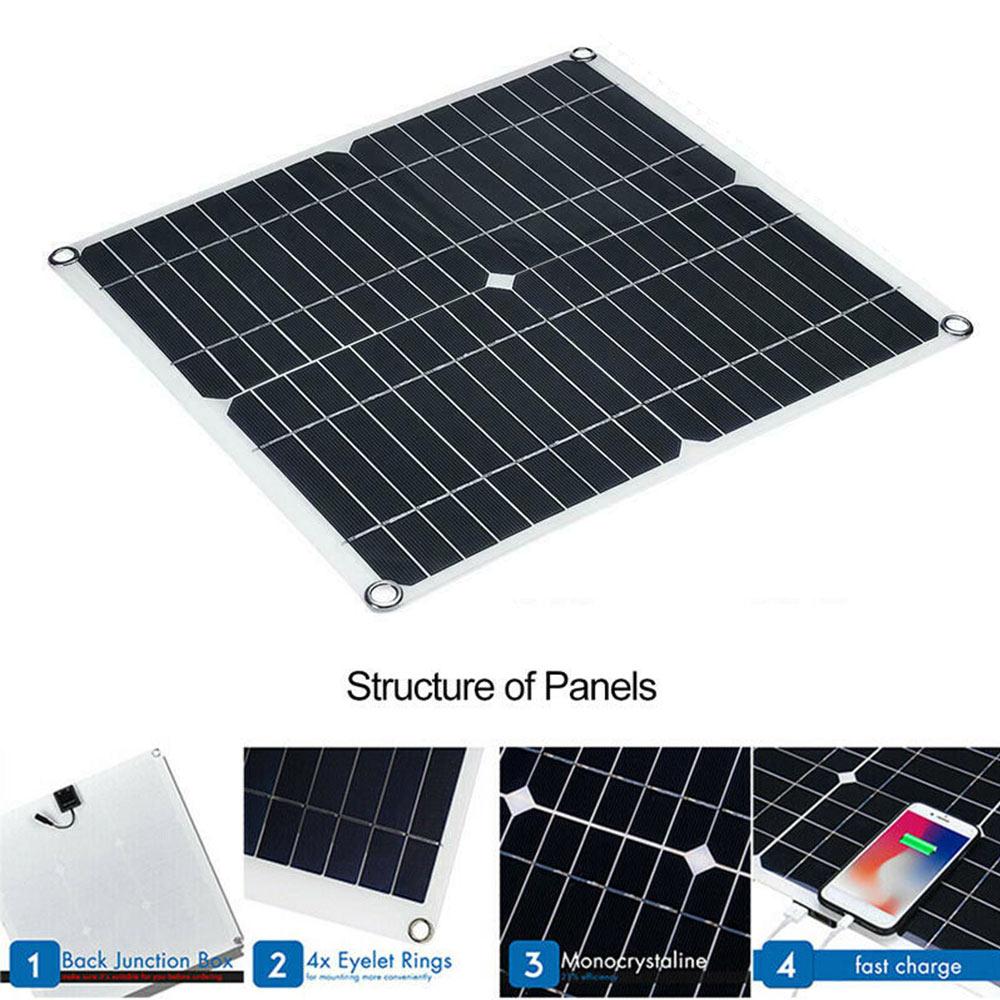 Solar Panel Car Charger Solar Panel USB 20W 280*280mm Home Improvement Toys Part Powered Monocrystalline Silicon DIY