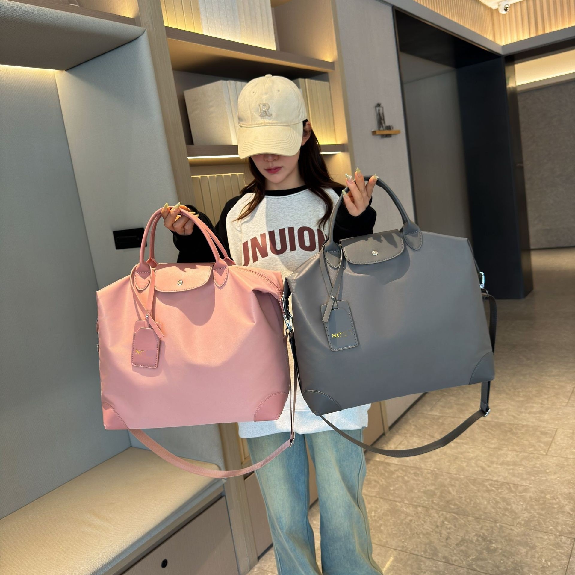 draagbare reistas met grote capaciteit, lichtgewicht en waterdichte sport- en fitnesstas, instaptas, reistas, opbergtas