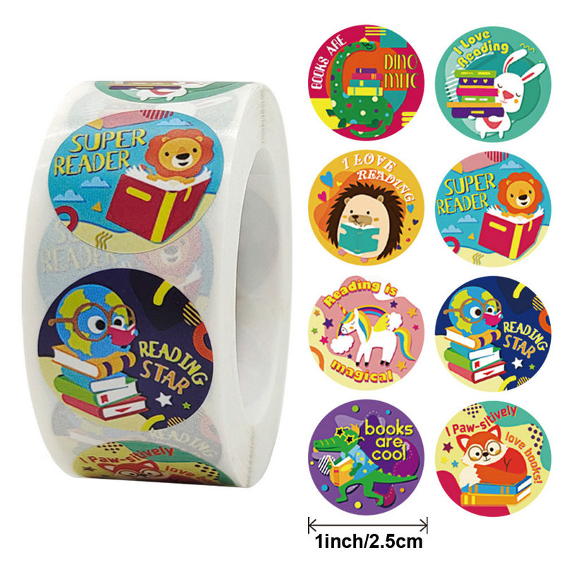 NIEUW Kinderdecoratie mooie stickers schoolleraar beloningssticker Cartoons, dieren, labels Kleefstof: Zilver