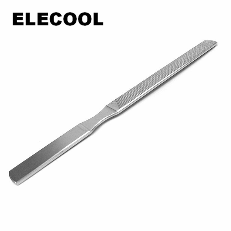 Elecool 1 stk nail art rustfrit stål negle push skefjerner 130 x 9 x 2mm manicure værktøjer