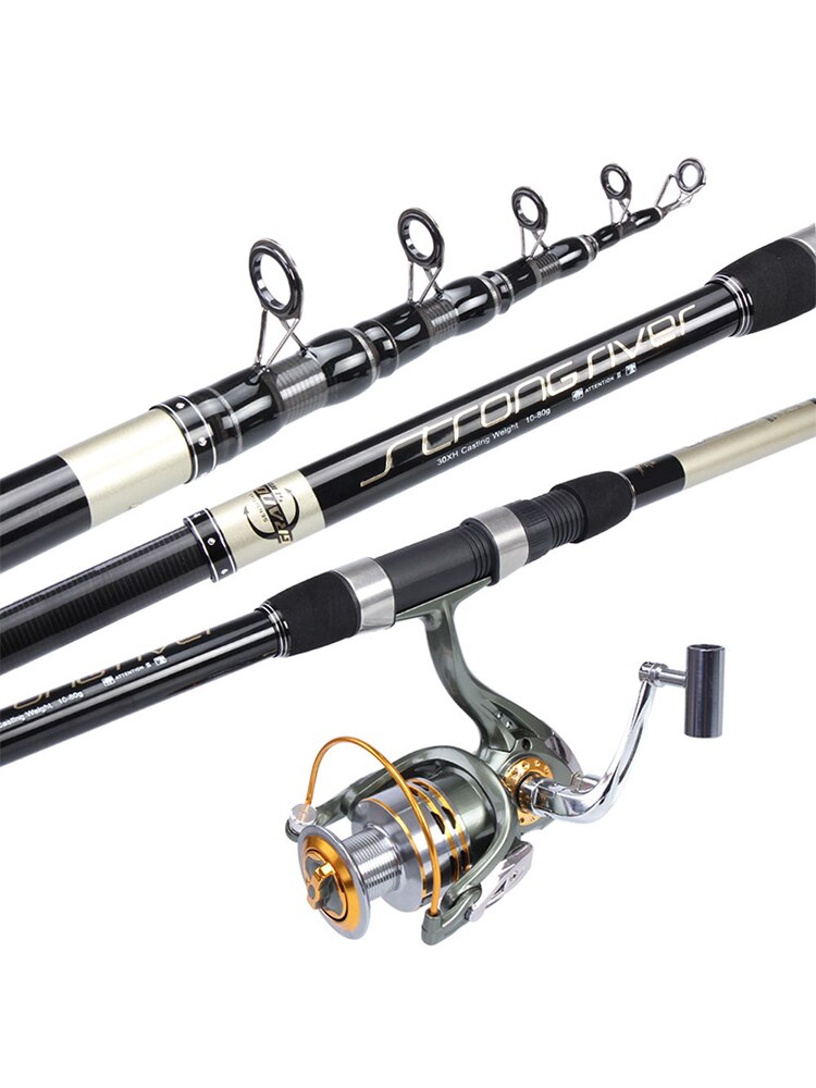 Telescopic Fishing Rod SpinningCarbon Fiber Rock Pole Fishing Pole Rotating Ocean Boat Fishing Distance Throwing Pole