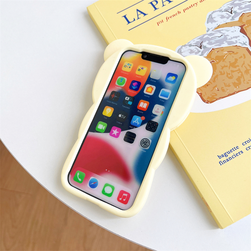 Coque de téléphone ours Rilakkuma, dessin animé 3D mignon, en Silicone souple, pour iPhone 16 promax 15 14 13 12 11 Pro Max Xs XR 6 7 8 Plus SE