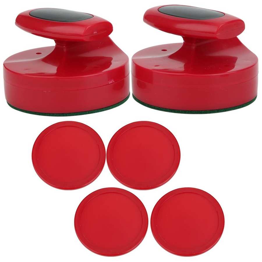 Hockey spil bord 94mm slider pusher sæt med 4 pucke tilbehør stor størrelse rødt bord hockey tilbehør
