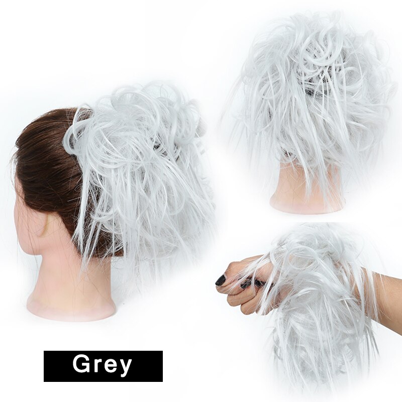 Werd Rommelig Haar Ring Fiber Synthetische Hittebestendige Pruik Broodje Krullend Elastische Haarband Dames Mode Haar Ring Natuurlijke Pruik: P18/22