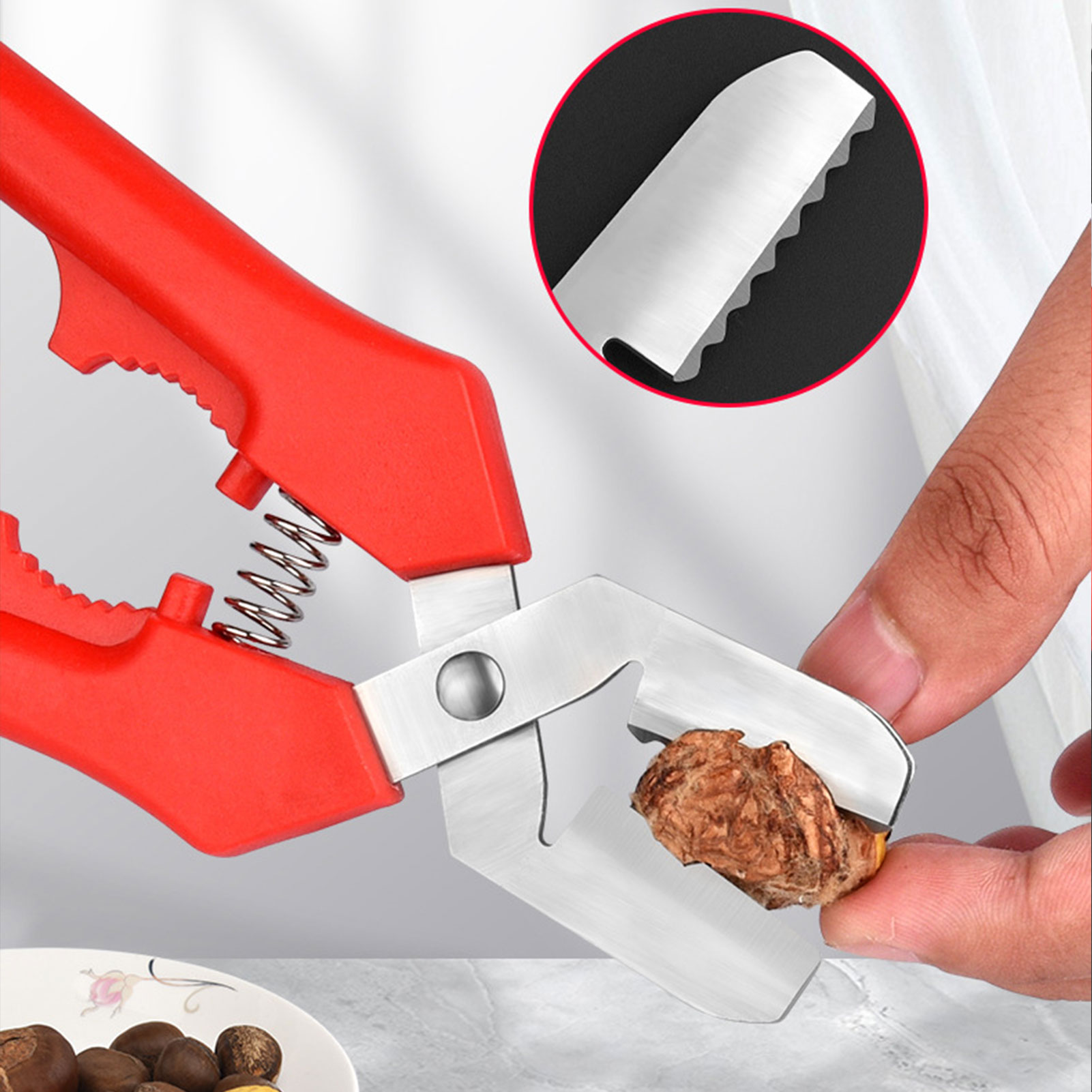 Nut Opener Machine Walnut Sheller Tool Stainless Steel Macadamia Nut Opener Opening Household Kitchen Accessories Gadgets: C