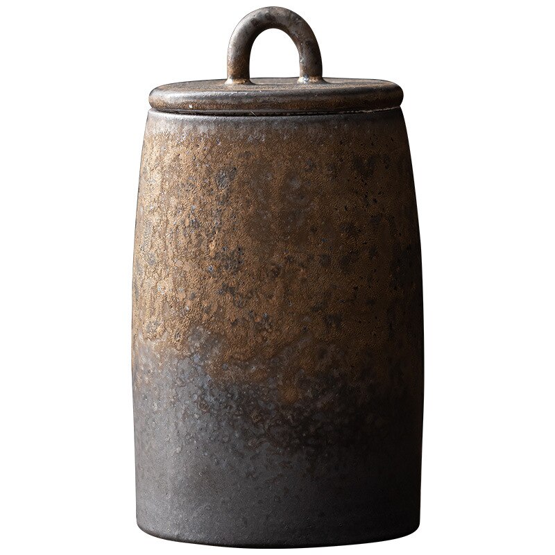 Retro Thee Caddy Keramische Theebus Luchtdichte Pot Opslag Blikken Doos Tank Steengoed Aardewerk Container Decoratieve Pot Suikerpot