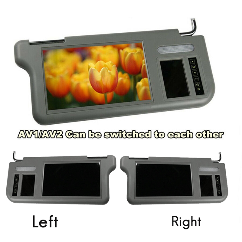 7 Inch Car Sunvisor Interior Rear View Mirror Screen Lcd Monitor DVD/VCD/AV/TV Player Rear Camera Sun Visor