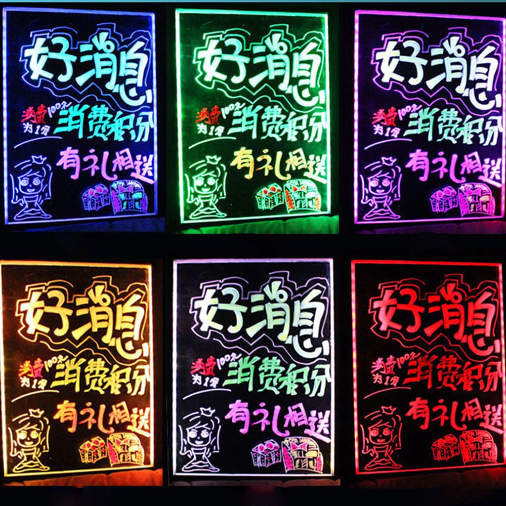 8 väriä korostuskynä fluoresoiva neste liitu merkki neon kynä led -kirjoituspöydälle liitutaulu lasi maalaus graffiti toimisto su