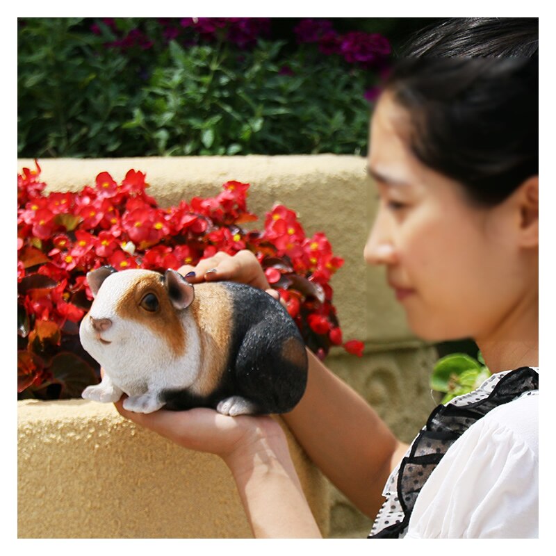Leuke Tuin Cavia Hars Dier Standbeeld Diy Decoratie Sculptuur Props Voor Huis Kid 'S Room Winkel Tuin Decor Ornament