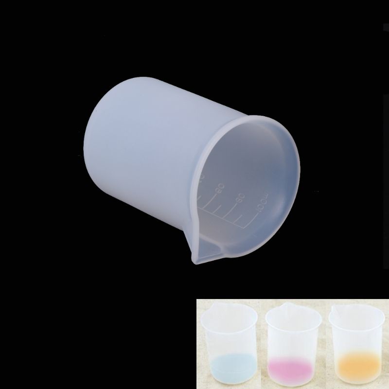 5-Piece Silicone Mixing Cups - 100ml Epoxy Resin Molds with Scale - Non-Stick DIY Craft Tool