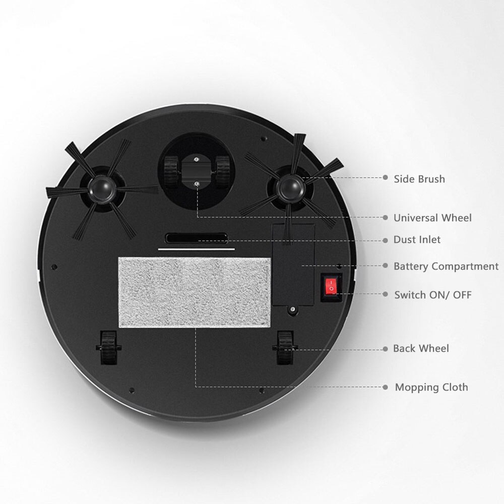 Robot Vacuum Cleaner 3-in-1 Sweeping Robots Sweeping Mopping Vacuuming Robot Automatic Cleaning Intelligent Obstacle Avoidance