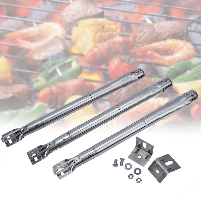 3 stk universal rett rør bbq grillrør brennere rustfritt stål gassgrill deler erstatning