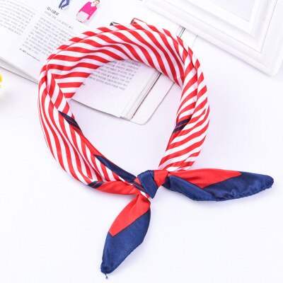 Foulard à rayures pour la tête pour femmes, imprimé, tissu pour cou, étiquette tendance, 50x50cm: TS-1