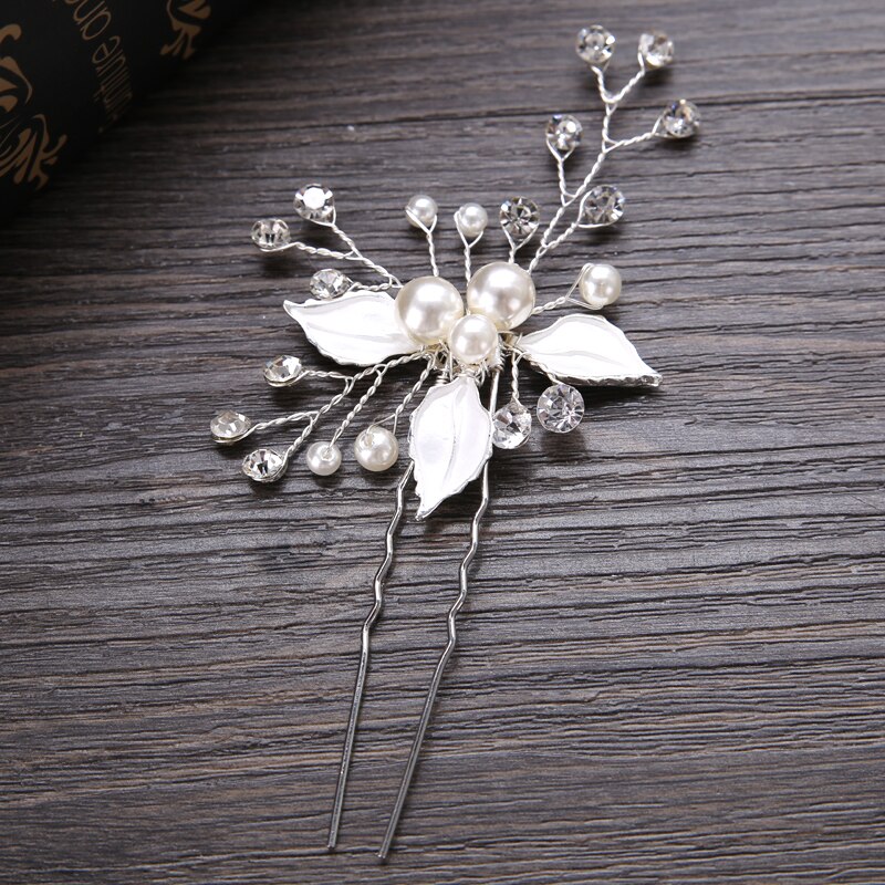 Wedding Crystal Pearl Hair pins For Silver Color Bridal Hair Accessories Women Hair Clips Many Wedding Hair Jewelry