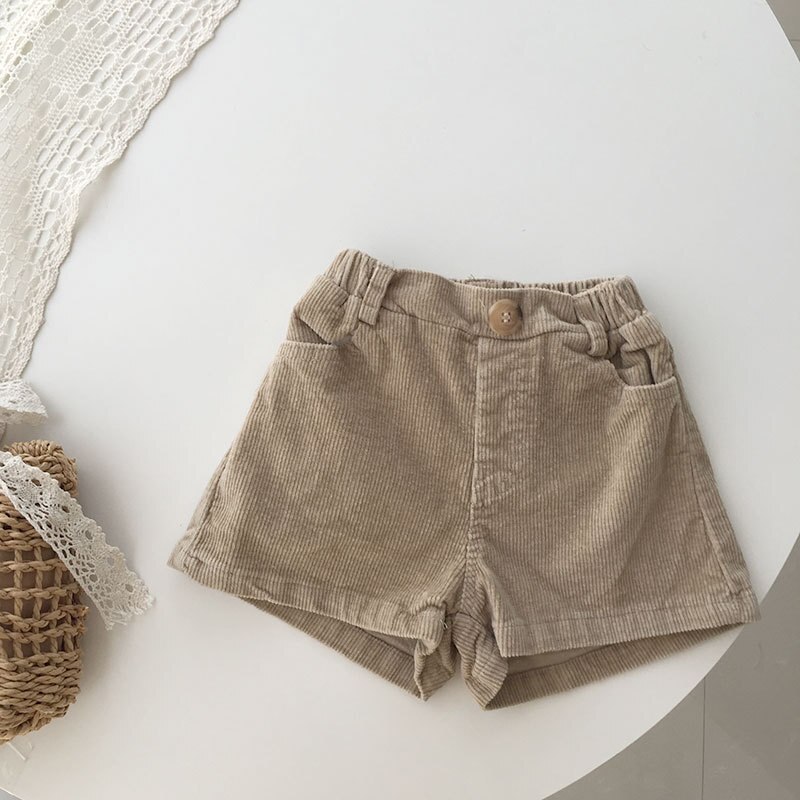 Pantalones cortos de pana para bebé de invierno otoño para niñas, bombachos bonitos de un botón, algodón, 1-5 años,