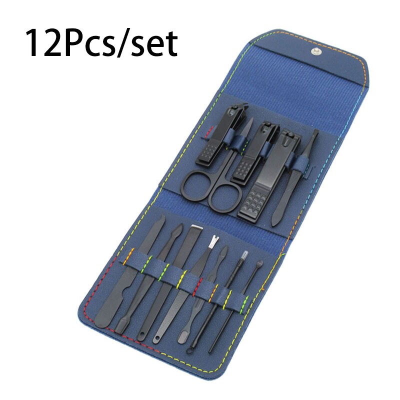 Ensemble de ciseaux de pédicure professionnels, coupe-ongles en acier inoxydable, crochet d'aigle, manucure Portable, ensemble d'outils de coupe-ongles, 4/12/16 pièces: 12Pcs-B