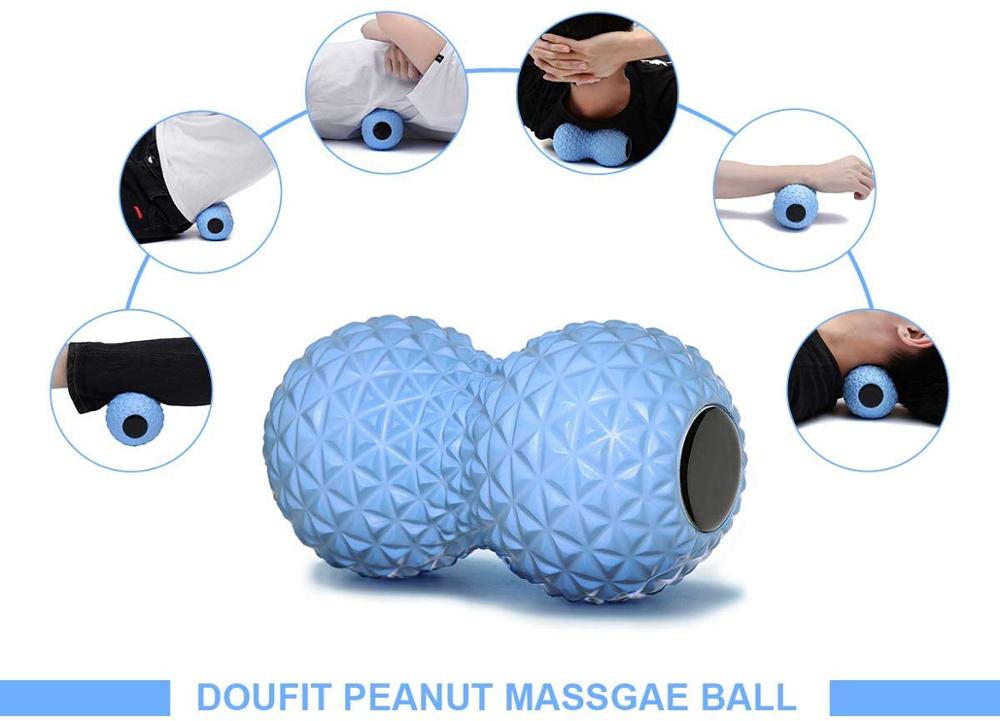 Fitness Peanut Massage Ball Roller Double Lacrosse Ball Deep Tissue Foam Massager for Hand, feet, Back, Muscle Relaxation