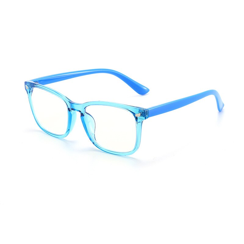 Antiblåt lysblokerende optiske briller børn firkantet  tr90 fleksibel ramme computerbriller børns drengepige  uv400: C1 blå