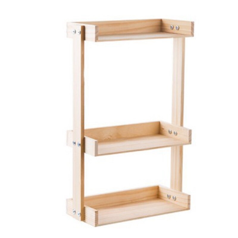 Trä kryddställ kök multifunktions bänkskiva kryddlåda förvaringsställ flerlagers krydda hållare: 3 lager