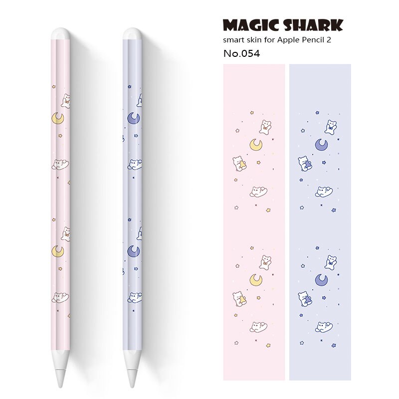 Magisk haj sød tegnefilm kanin bjørn ultra tynd 3m pvc film etui skin tape klistermærke til æble blyant 2 stylus: 054