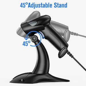Eyoyo USB Wired 1D Barcode Scanner Adjustable Stand Handheld Bar Code Reader Plug&amp;Play For Library Store Warehouse POS System