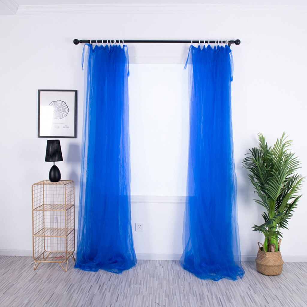 Rideaux transparents avec motif géométrique moderne, rideaux pour fenêtre du salon et de la chambre à coucher, stores de cuisine, 1 pièce: C