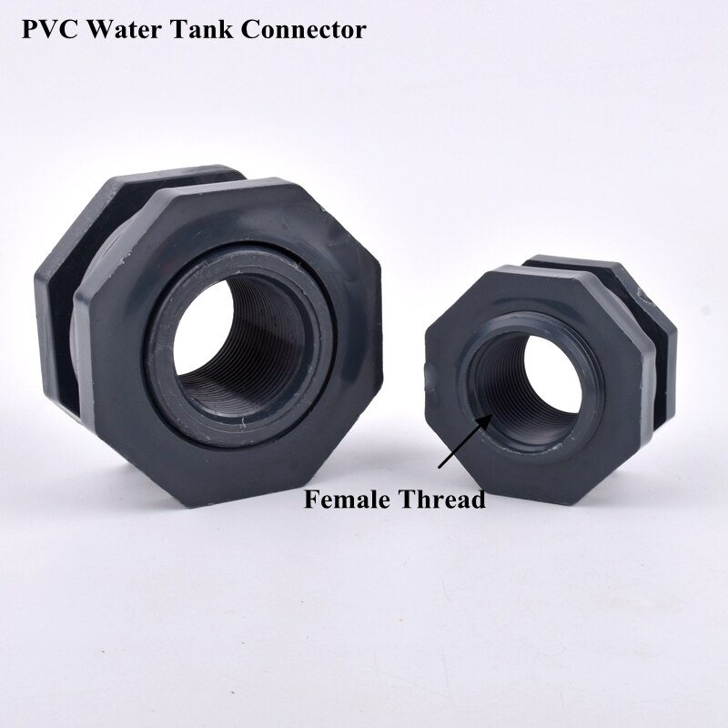 Conector de PVC de rosca hembra para tanque de agua de acuario, adaptador de tubería de drenaje, junta de tubo de riego de jardín, 1/2-2 pulgadas, 1 ud.
