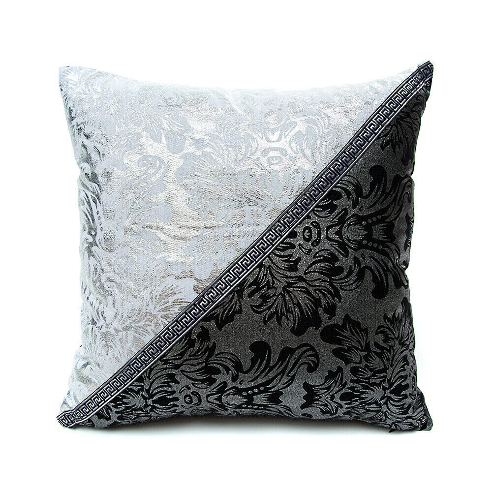 Gris noir jeter taie d'oreiller housse de coussin taie d'oreiller maison canapé décor impression taie d'oreiller: B