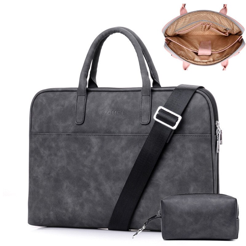 Bolso de mano de cuero para hombre y mujer, maletín para ordenador portátil de 17 pulgadas y 17,3 pulgadas, a la , sencillo y bonito: black upgrade power