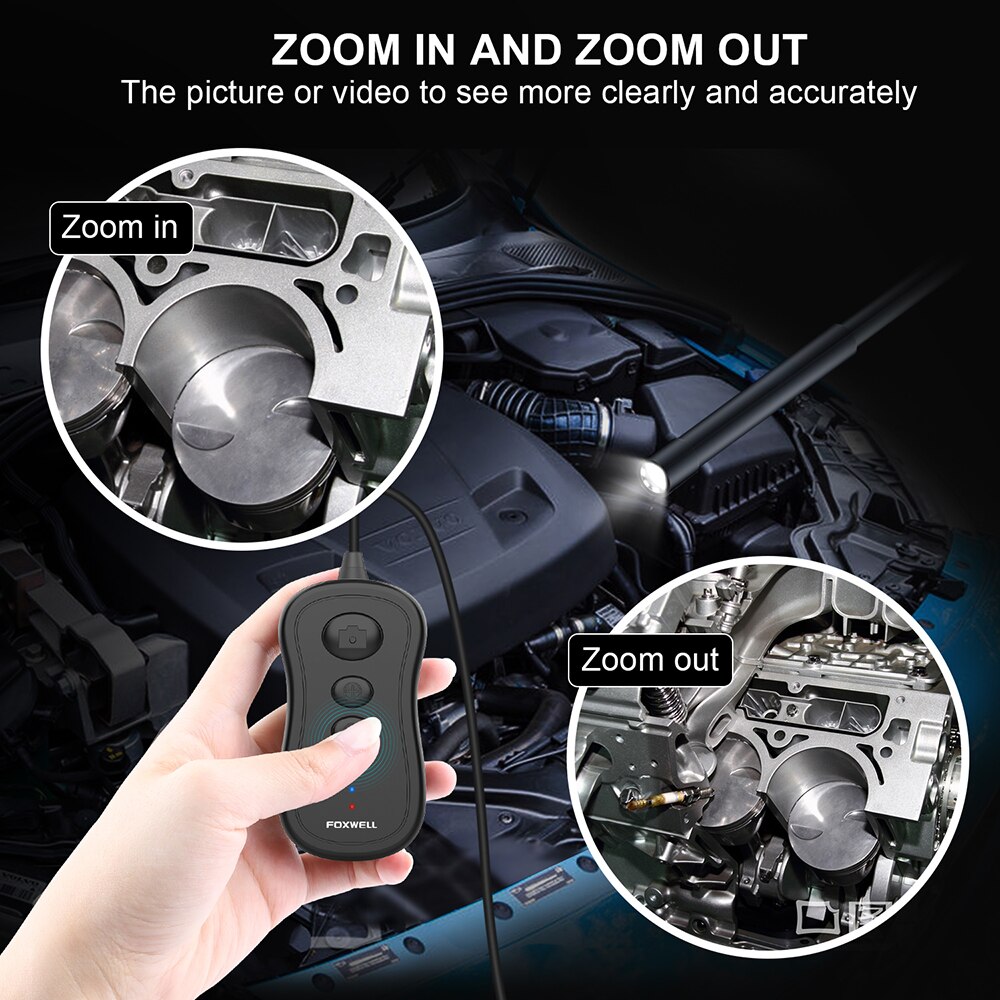 Foxwell Wifi Endoscoop 5.5 Mm Draadloze Borescope Inspectie Camera 1080P Hd Waterdicht Met Licht Voor Iphone, android En Tablet