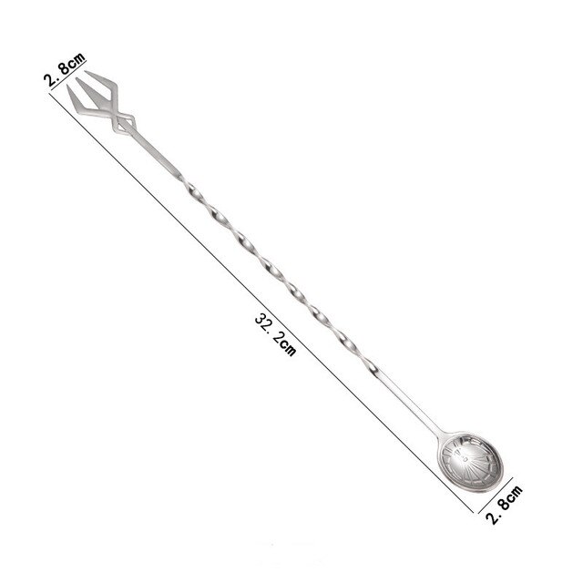 Stainless Steel Mixing Stirring Spoon Long Handle Double Head Spoon Dessert Spoon Coffee Scoop Drinks Cocktails Stirring Sticks: Sliver