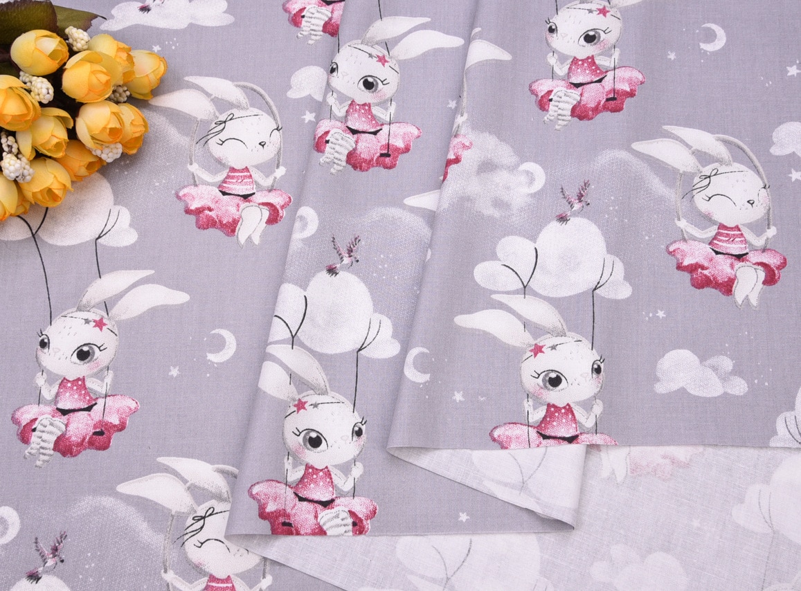 160cm*50cm kanin tre vinkel nyfødte baby børn bomuldsstof trykt stof syning quiltning sengetøj tøj kjole patchwork stof: E