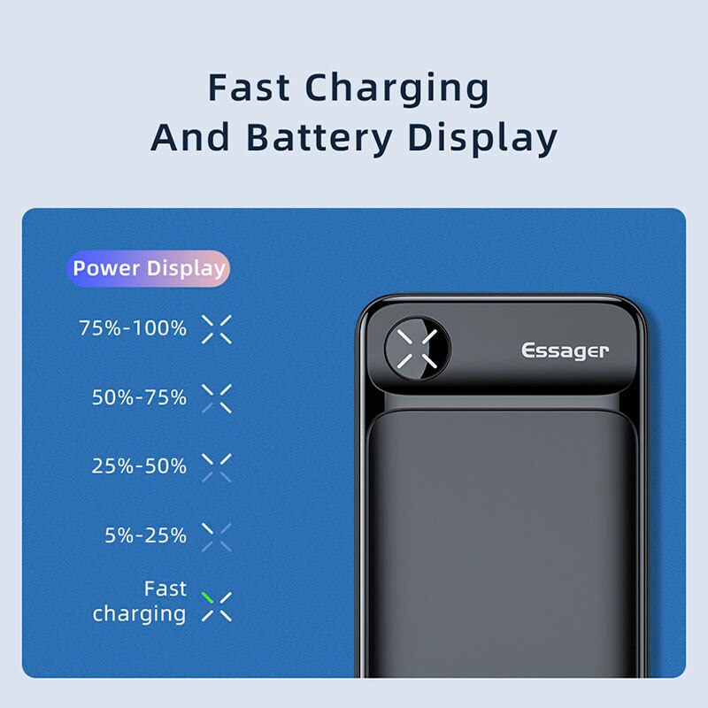 Essager – chargeur de batterie externe portable, 20000 mAh, 20000 mAh, Powerbank PD 20W, charge rapide pour iPhone