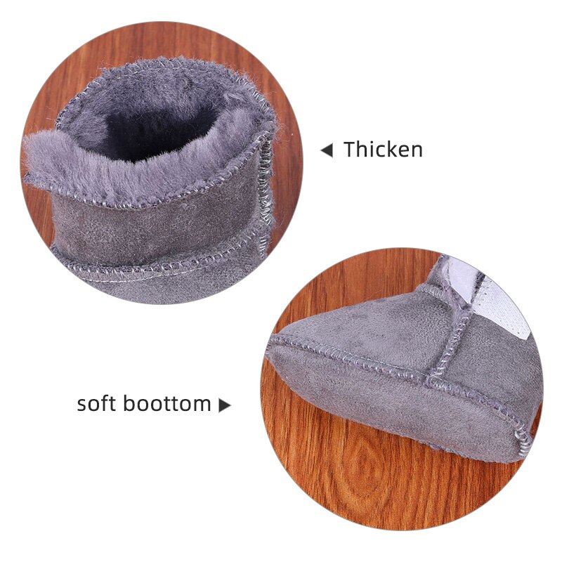 Luipaard Dikker Warm Baby Schoenen Lange Pluche Baby Jongen Meisje Snowboots Zachte Winter Baby Peuter Kids Schoenen
