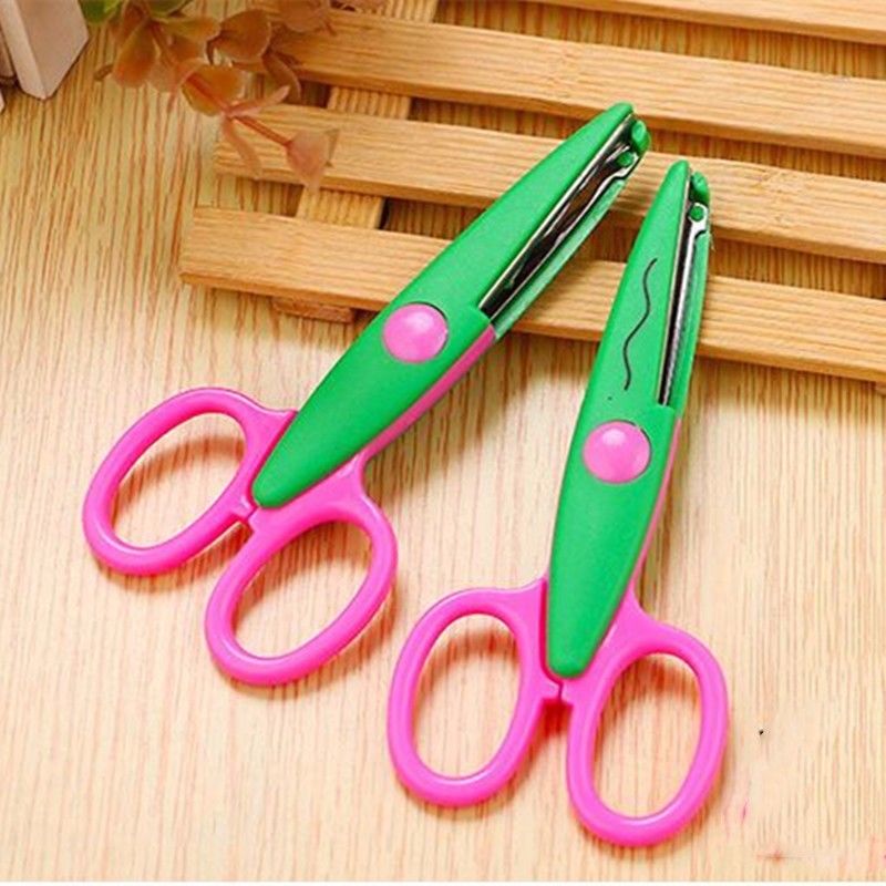 10Pcs/Lot Safety Curved Patterns Shaped Scissors Edges Cutting Scissors Kid Paper Cut For Children DIY