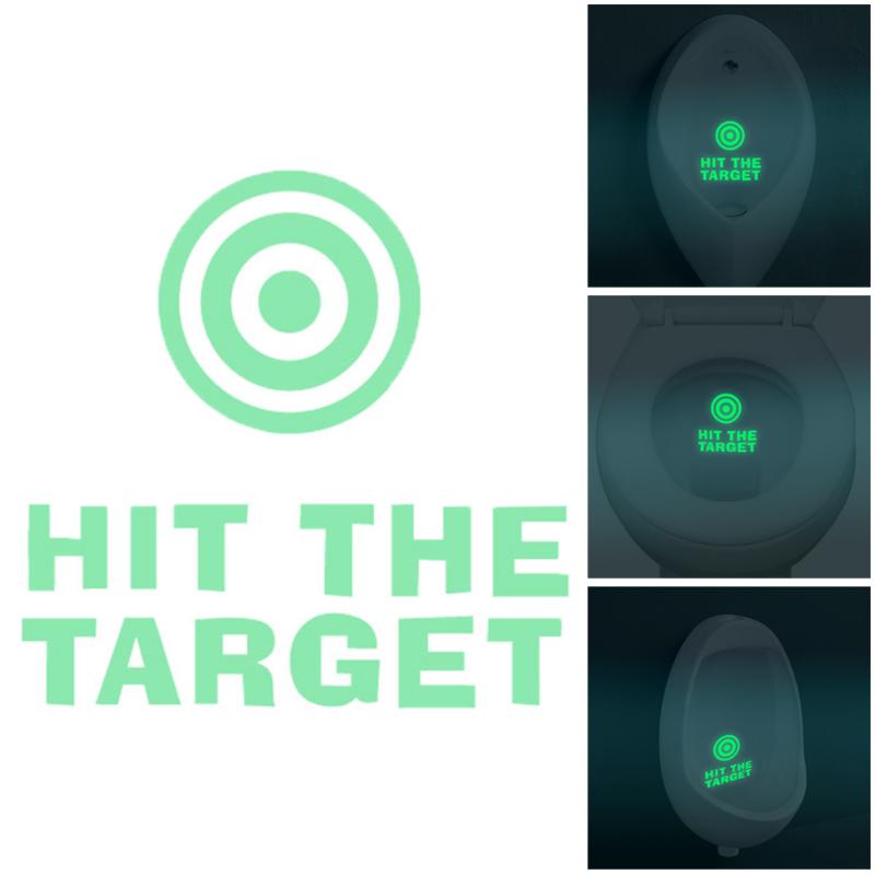 HIT THE TARGET Toilet Stickers Glow in the Dark Luminous DIY Waterproof Toilet Seat Stickers Reminder WC Decor