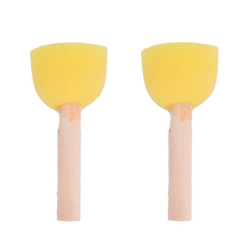 Brocha para pintura, esponja redonda de espuma, conjunto de pinceles, plantilla para artesanía, grafiti, manchas de aceite, bricolaje: D