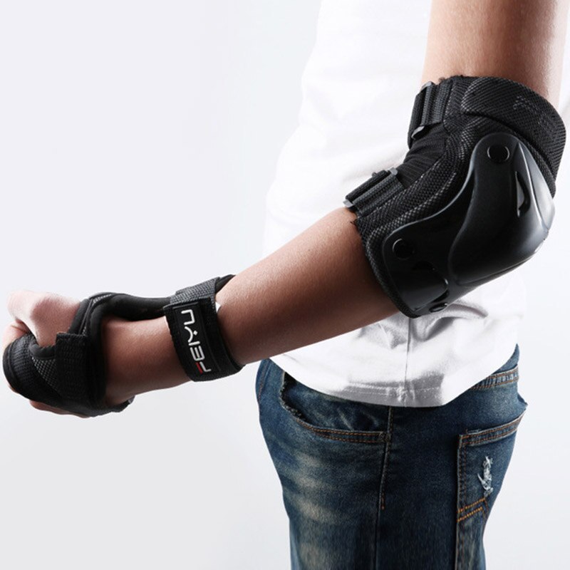 6 stk/sett sykling skøyter beskyttelsesutstyr knealbuebeskyttere håndleddsbeskyttere utendørs sport sikkerhetsbeskytter body sett