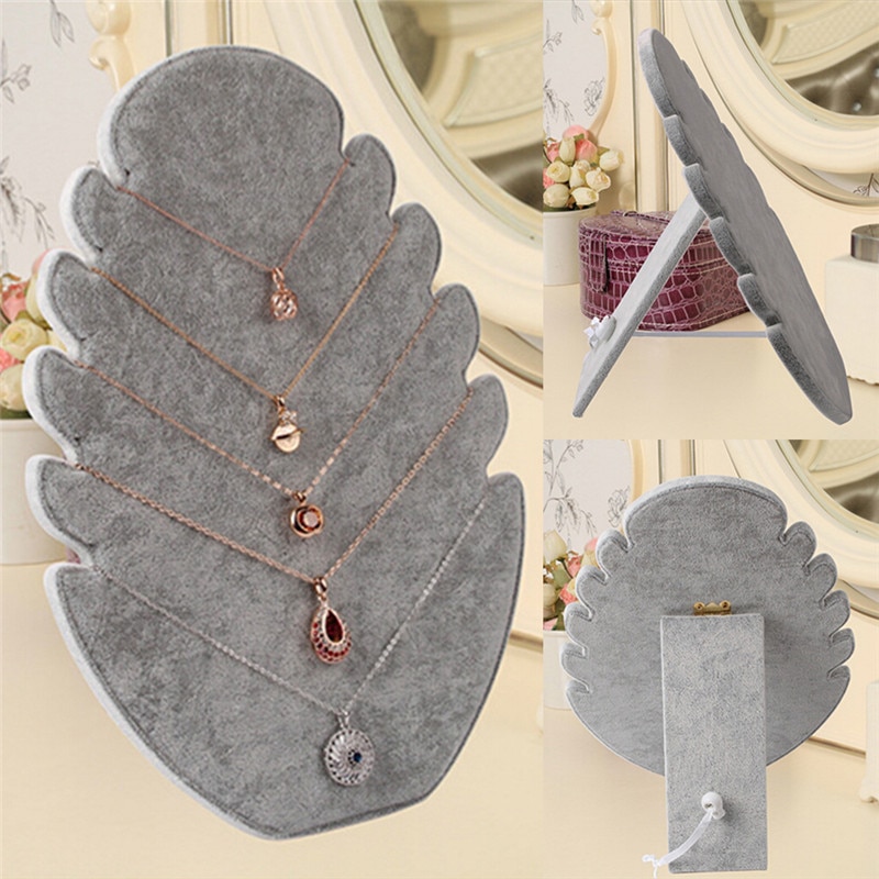 1pc Multi-functional Necklace Jewelry Pendant Chain Display Holder Stand Velvet Easel Organizer Rack Women Jewelery Storage