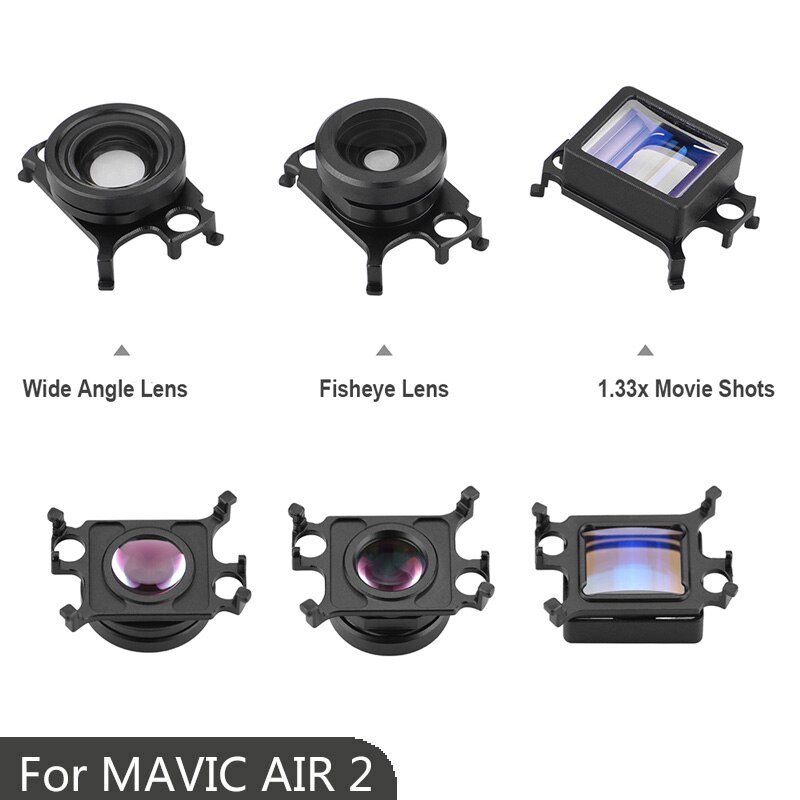 Groothoek Lens Fisheye Lens 1.33X Anamorphic Lens Voor Dji Mavic Air 2 Drone Accessoire Hd Groothoek Camera lens