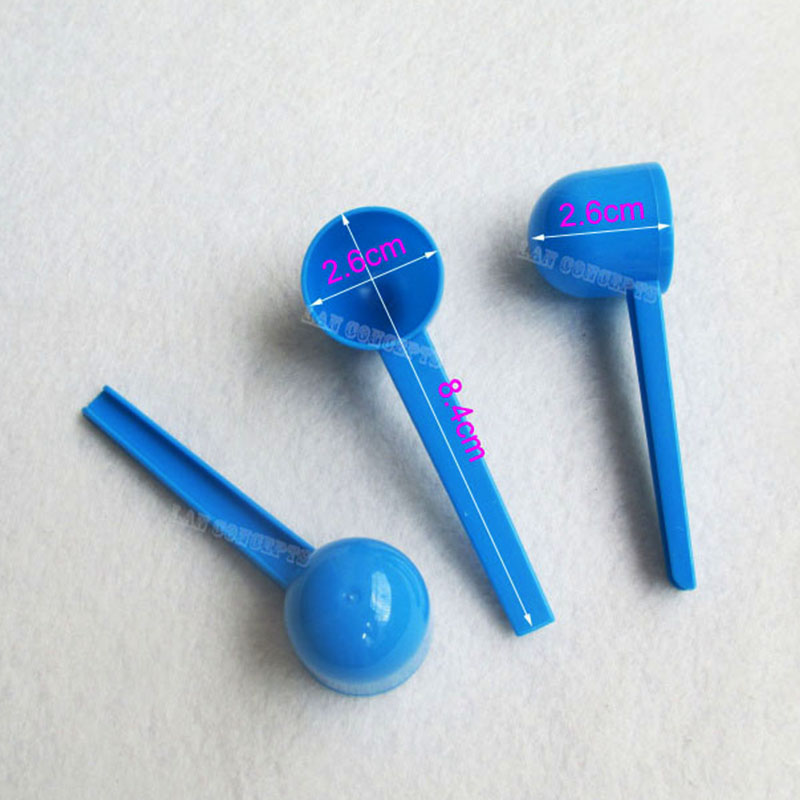 Cuillère à mesurer en plastique 5g 10ML | Outil de mesure, blanc bleu transparent 3 couleurs pour option, 100 pièces/lot: Bleu