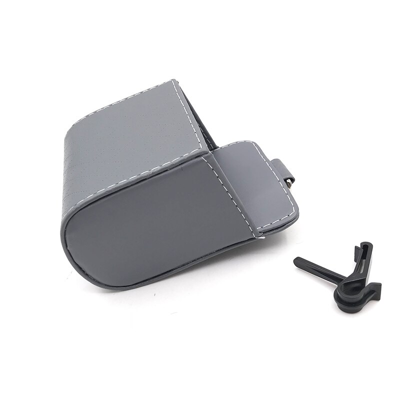 Auto organizer box tas luchtuitlaat dashboard hangend leer universele auto mobiele telefoonhouder in auto interieur accessoires: Grijs
