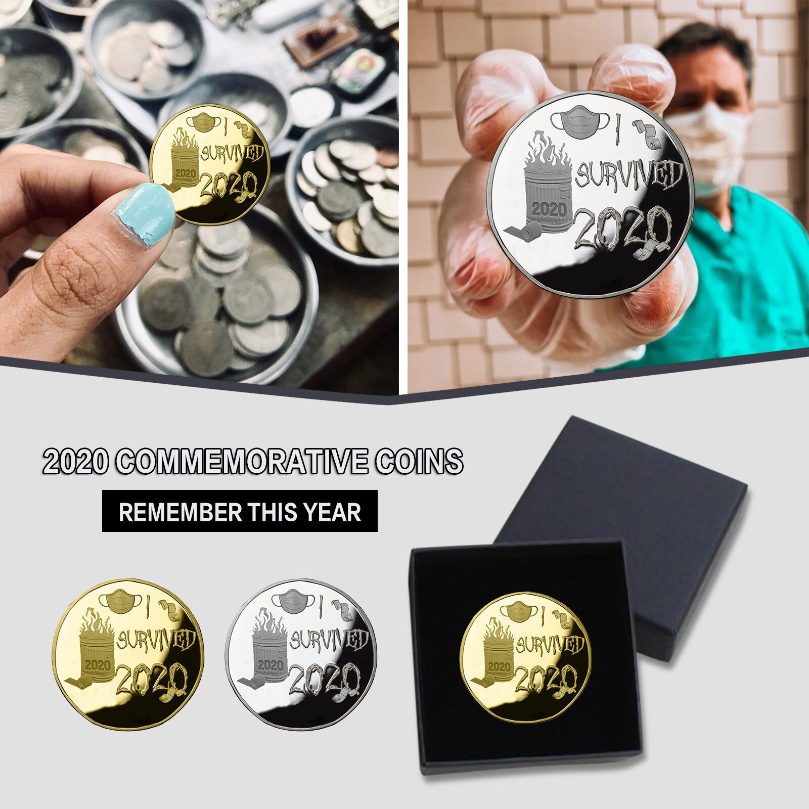 Adult Silver Gold Coin I Survived Commemorative Coin Memories Of The Past Special Souvenir Lucky Coin Collection